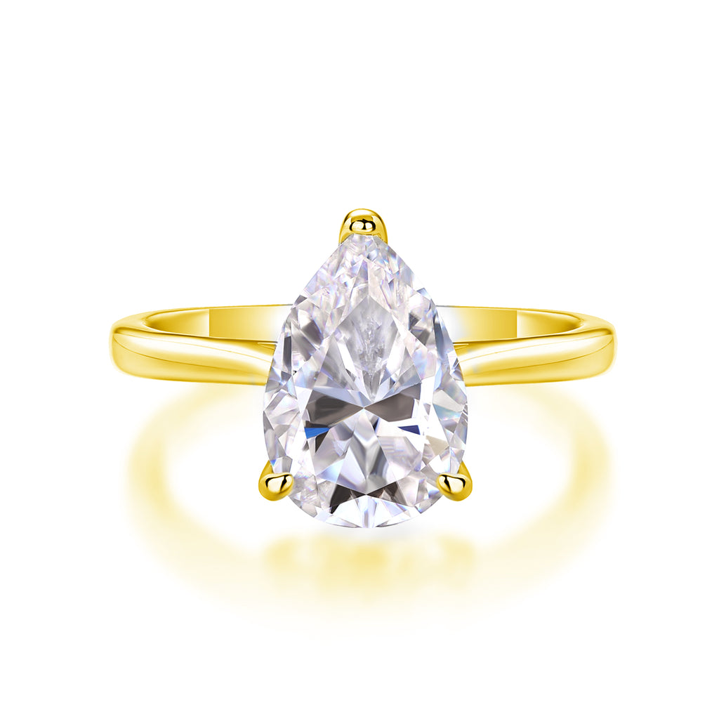 The Ultimate Simplicity - Set With Top-quality Heart-shaped Moissanite S925 Silver And Platinum-plated Diamond Wedding Ring. The Ring Can Be Tested With A Diamond Pen In Yellow Gold And Rose Gold