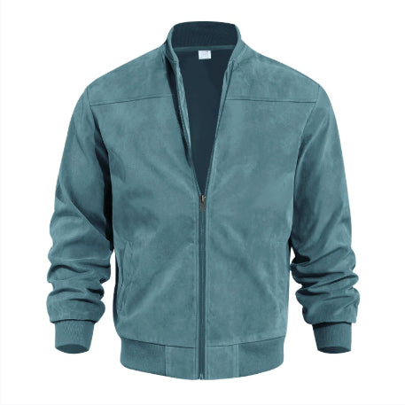 Casual Plus Size Suede Zipper Jacket