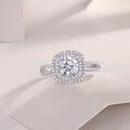 Sweet Holiday - A Wedding Ring Set With 1-carat Top-quality Moissanite S925 Silver And Platinum-plated Diamond. The Ring Can Be Inspected With A Diamond Pen