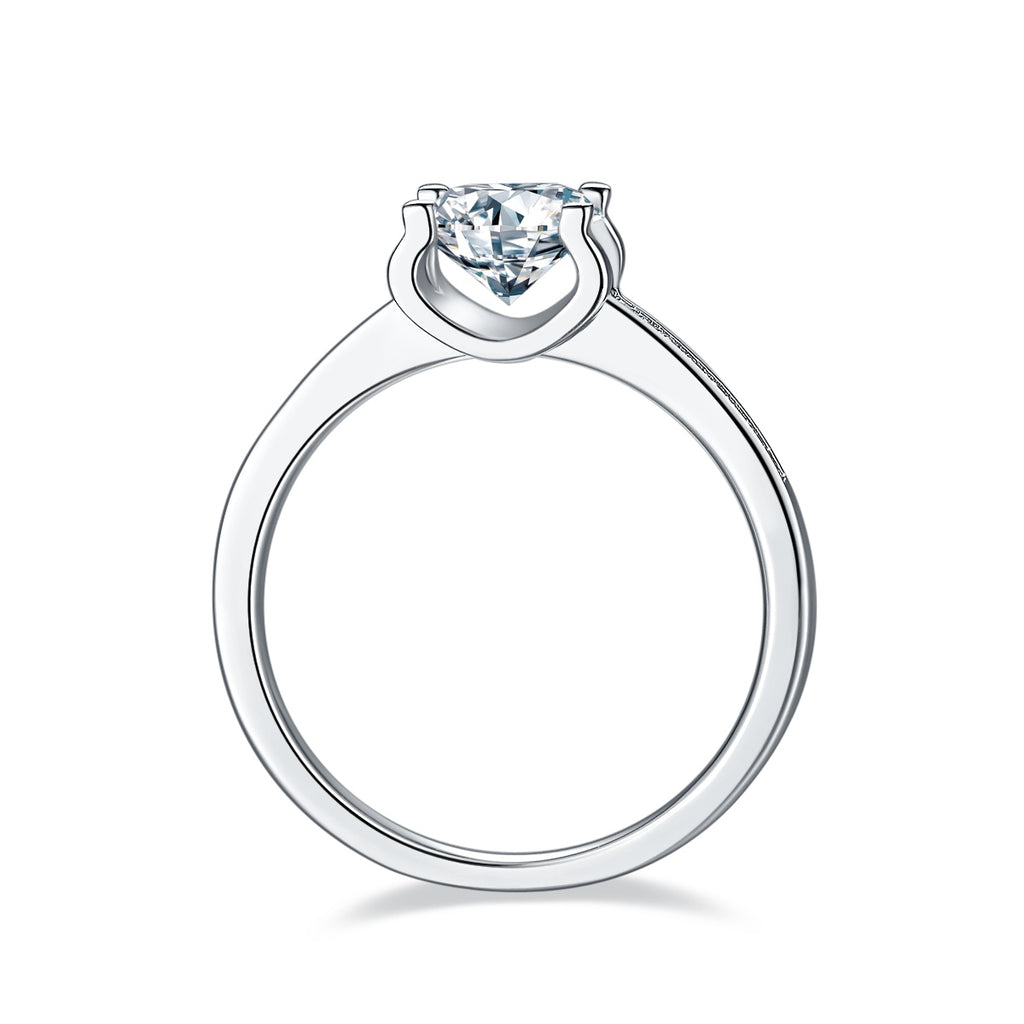 The Claw Of Light And Shadow - A Wedding Ring Set With 1-carat Top-quality Moissanite S925 Silver And Platinum-plated Diamond. The Ring Can Be Inspected With A Diamond Pen