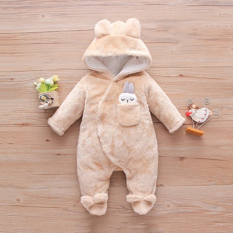 Baby One-piece Thick Cotton Velvet Suit