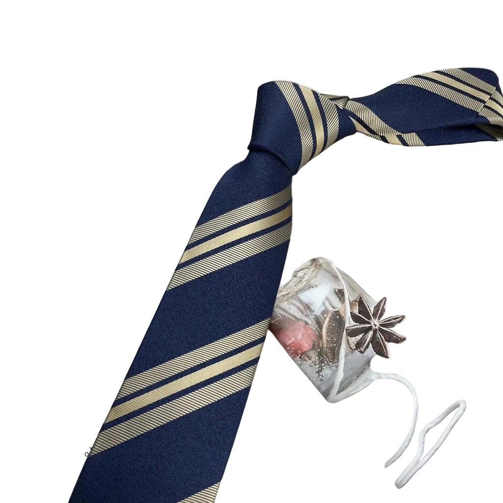 Retro Coffee Color Orange Red Striped Tie Hand Hit 8CM