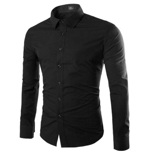 Casual Polo Collar Ironing Free Long Sleeves Shirt For Men