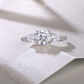 Time Prelude - A Wedding Ring Set With 1-carat And 2-carat Top-quality Moissanite S925 Silver And Platinum-plated Diamond Can Be Inspected With A Diamond Pen