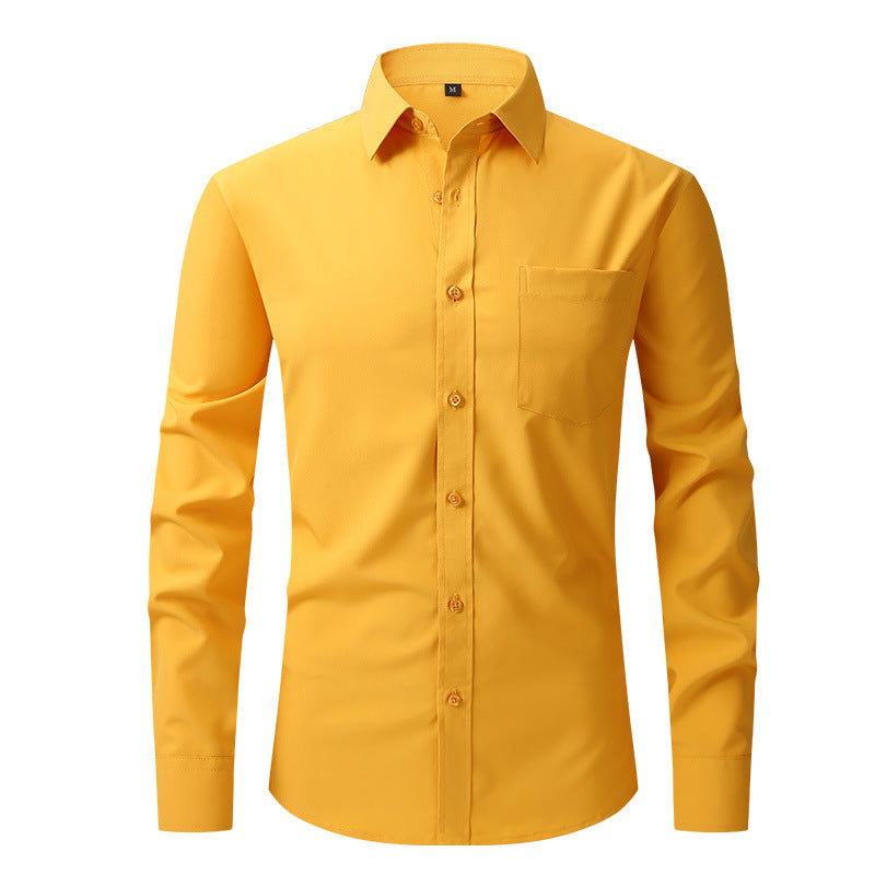 Casual Long Sleeve Business Blouse Men