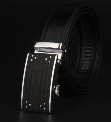 Men's 8 character buckle belt, leather smooth buckle, youth belt, leisure belt, men's Han Banchao