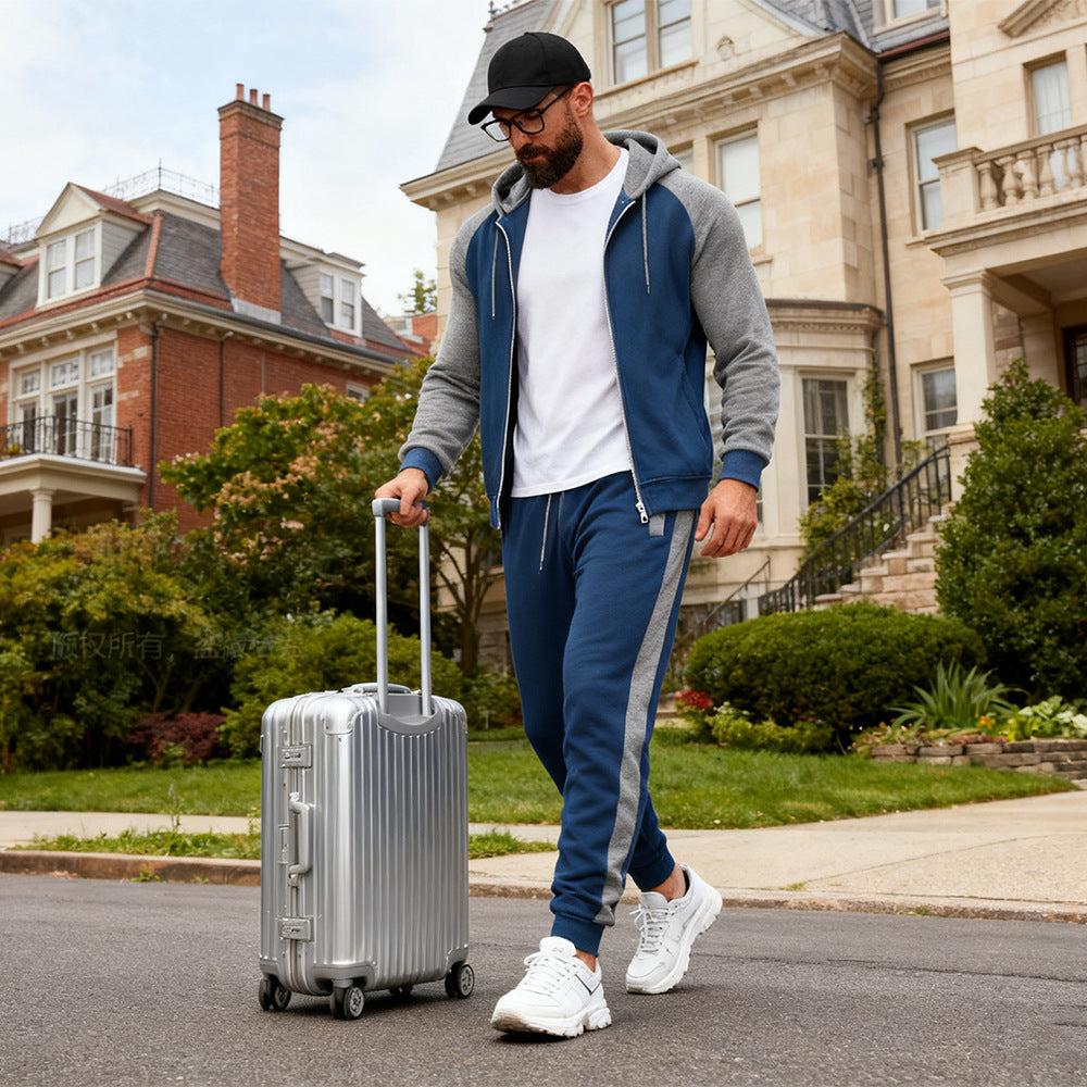 Raglan-sleeve Hooded Sweatshirt Casual Sportswear