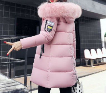 Slim thick cotton jacket large fur collar cotton suit