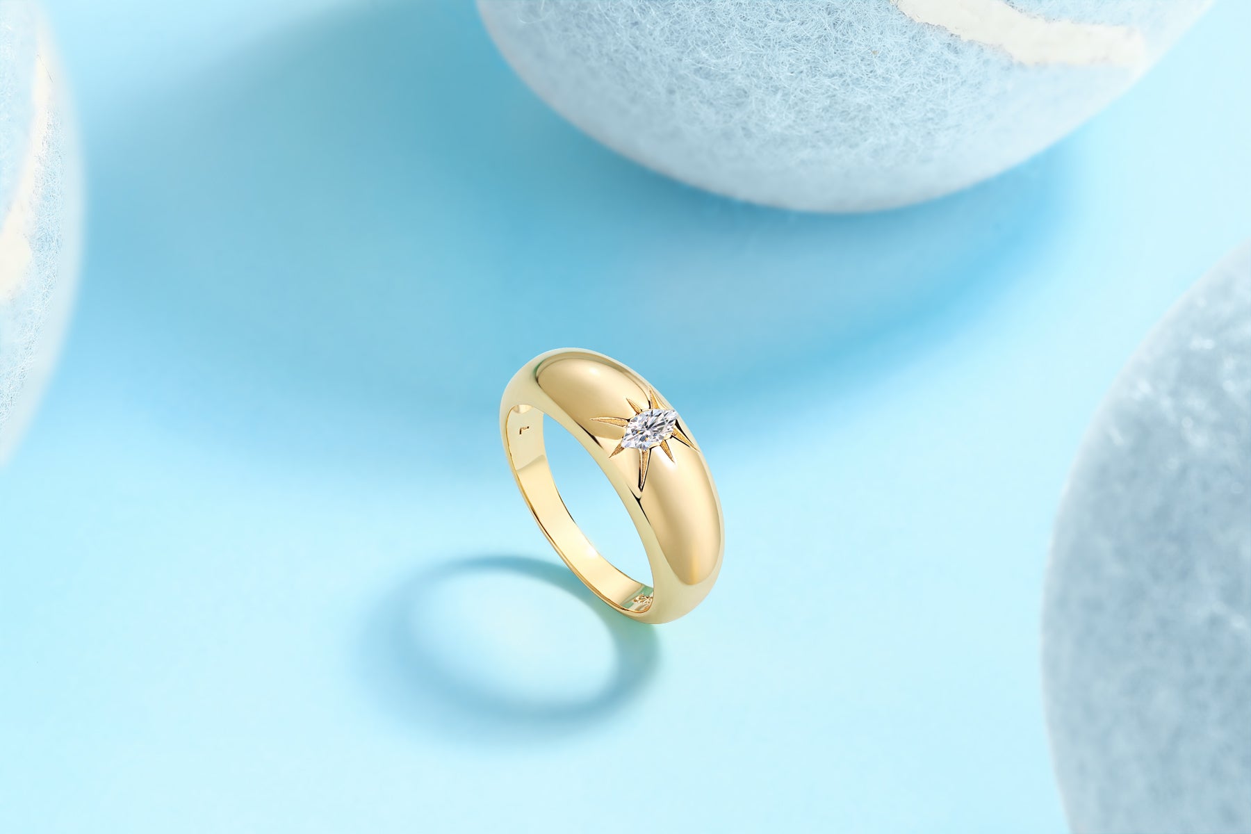 Eight-Prong Radiance Moissanite Ring – S925 Silver Gold Plated