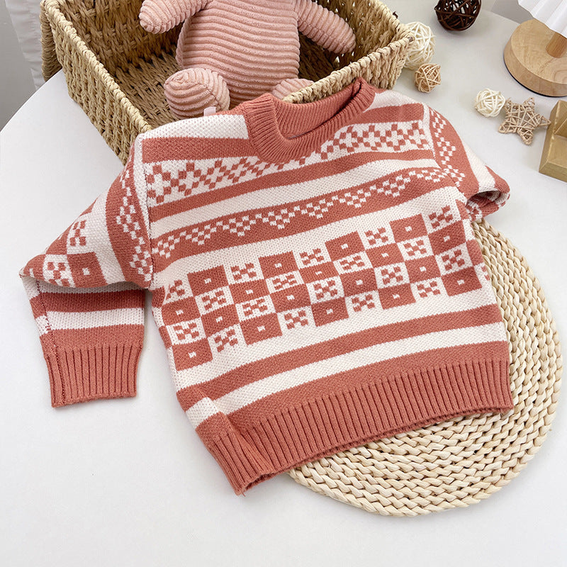 Korean Version Of Plaid Cardigan For Children