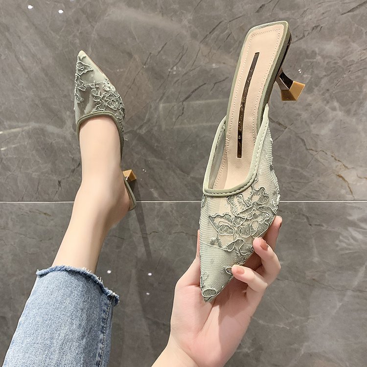 Pointed Baotou Half-tow Women's Sandals And Slippers