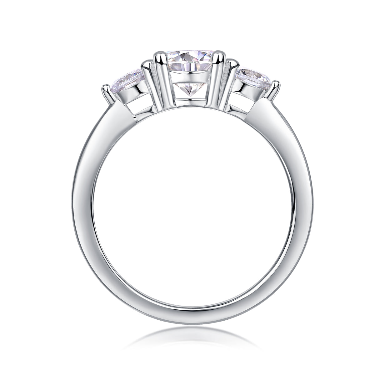 Time Prelude - A Wedding Ring Set With 1-carat And 2-carat Top-quality Moissanite S925 Silver And Platinum-plated Diamond Can Be Inspected With A Diamond Pen