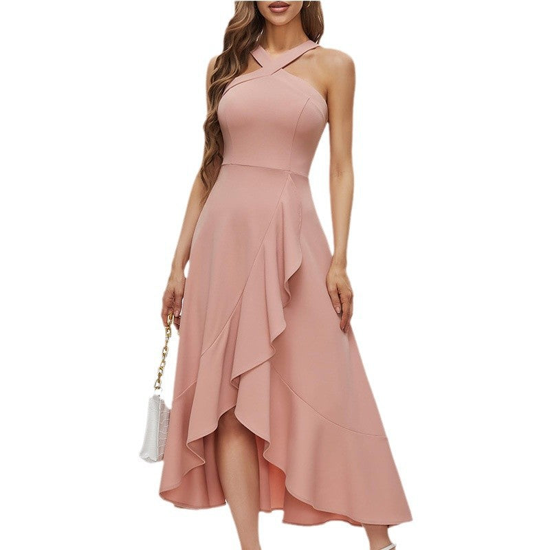 New Off-the-shoulder Bridesmaid Ruffle Women's Dress