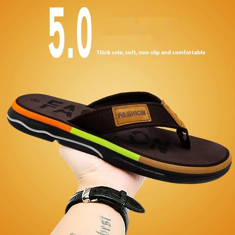 Flip Flops Summer Outdoor Non-slip Soft Bottom Sandals Woven Belt Clip