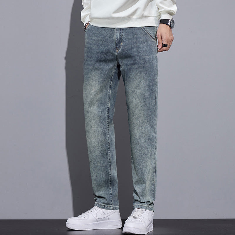 Mens Straight-Leg Loose -Leg Denim Jeans