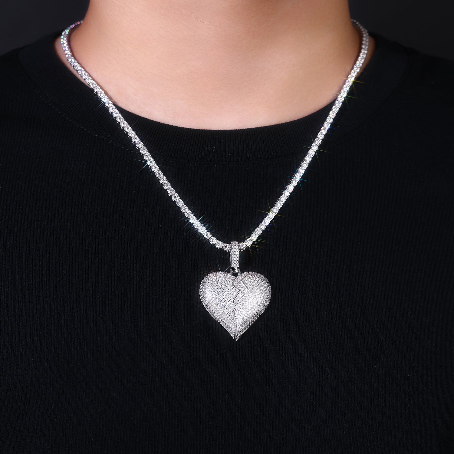 Telepathy - A Fashionable And Trendy Necklace Pendant Set With Top-quality Moissanite S925 In Silver And Platinum Plating Can Be Tested With A Diamond Pen