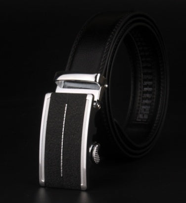 Men's 8 character buckle belt, leather smooth buckle, youth belt, leisure belt, men's Han Banchao