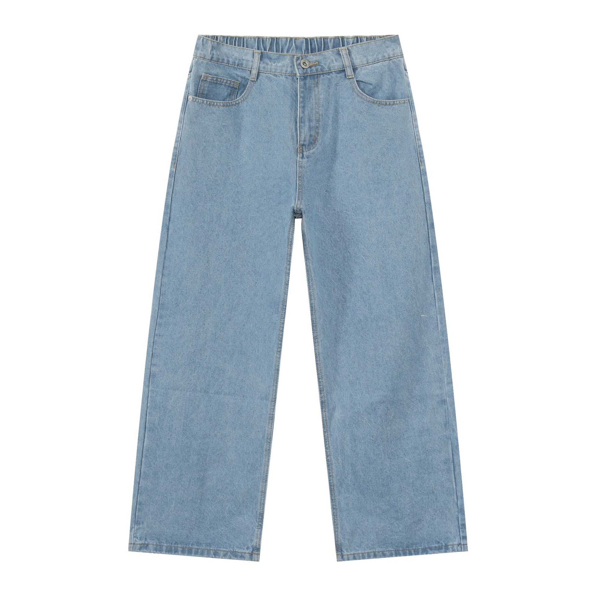 Waist Loose Straight Jeans