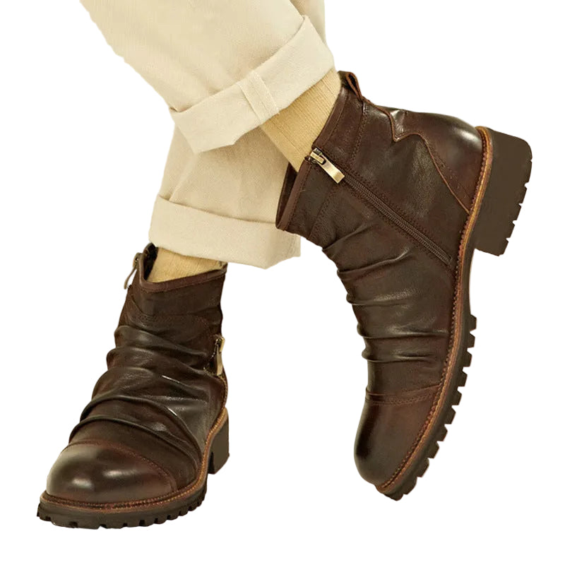 Cowboy leather high top  boots