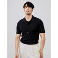 Light Luxury Solid Color Lapel Knitted Ice Silk Simple Short Sleeve