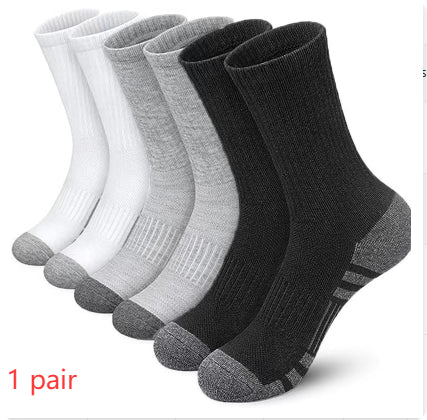 Color Matching Athletic Socks Plus Size Basketball Mid Tube Cotton Breathable