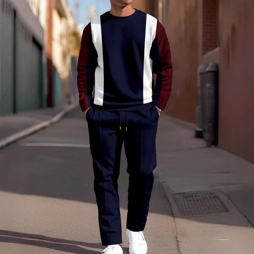 Men's 3D Digital Print Round Neck Loose Sweatshirt And Sweatpants Set