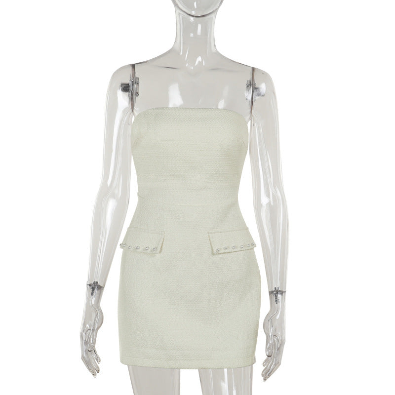 Long Sleeve Jacket Slim Fit Tube Top Dress