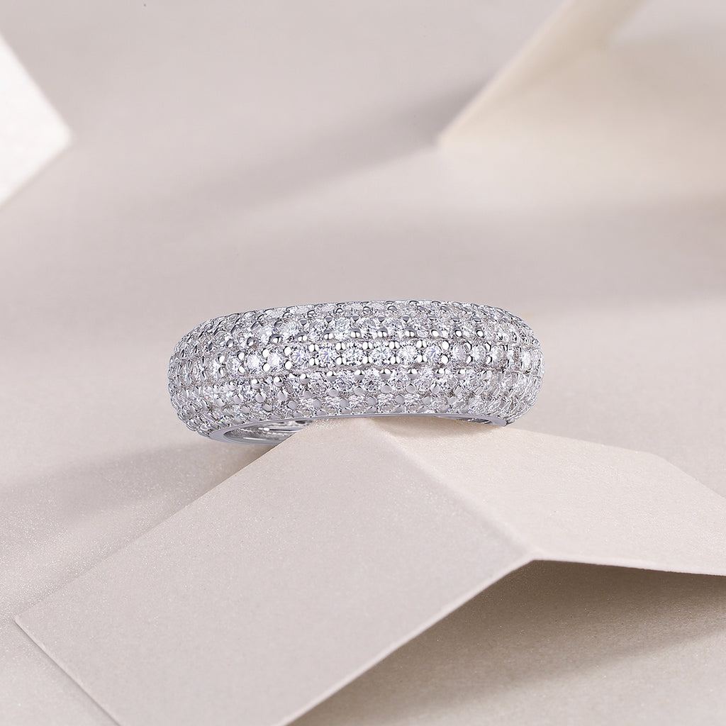 The Ring - Set With Top-quality Moissanite S925 Silver And Platinum-plated Diamond Wedding Ring Can Be Inspected With A Diamond Pen