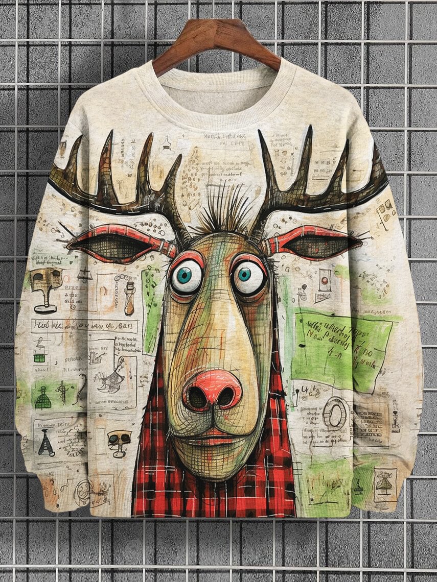 Mens Versatile Relaxed-fit Crewneck Pullover