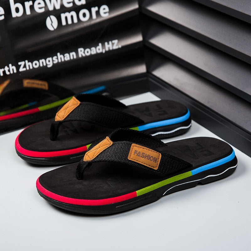 Flip Flops Summer Outdoor Non-slip Soft Bottom Sandals Woven Belt Clip
