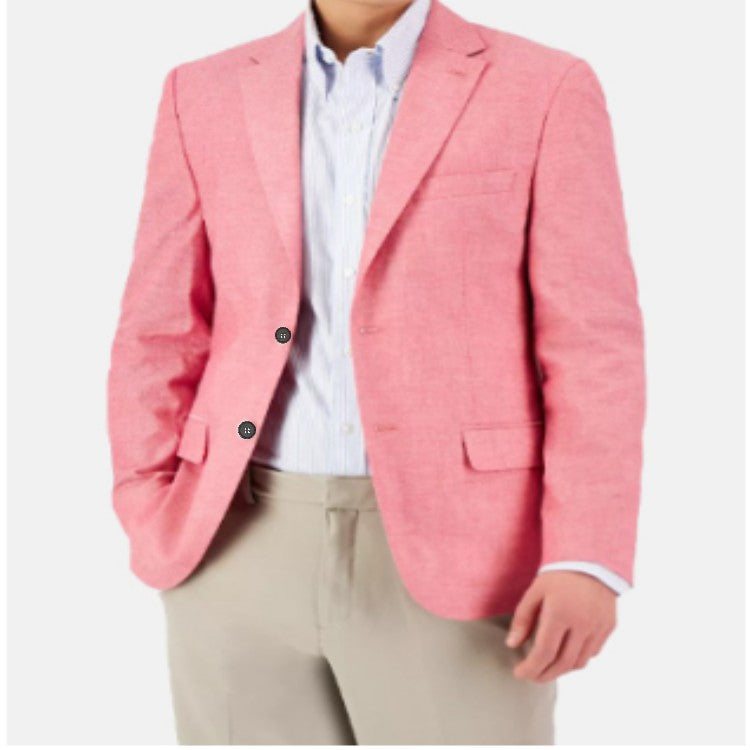 Mens Casual Plaid Slim-fit Suit Jacket