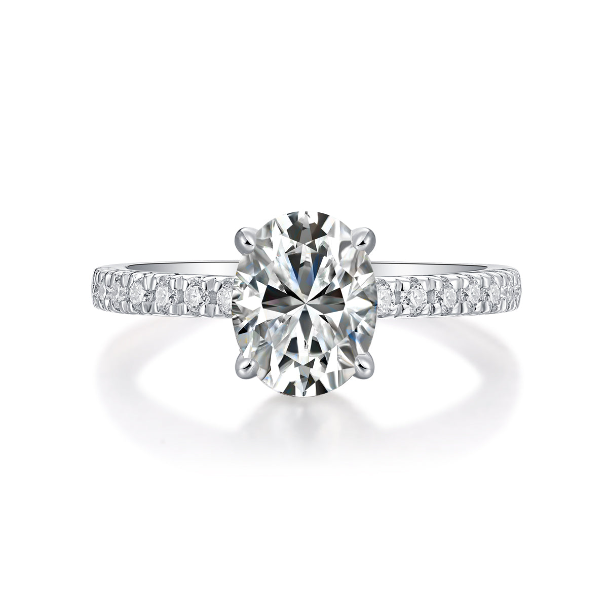 Cinderella - Set With Top-quality Moissanite S925, Silver And Platinum-plated Diamond Wedding Ring. The Ring Can Be Inspected With A Diamond Pen