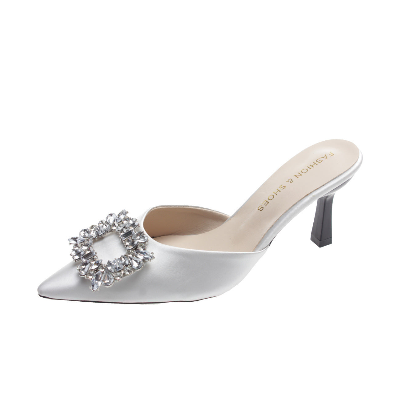 Women’s Rhinestone Closed Toe Half Slippers