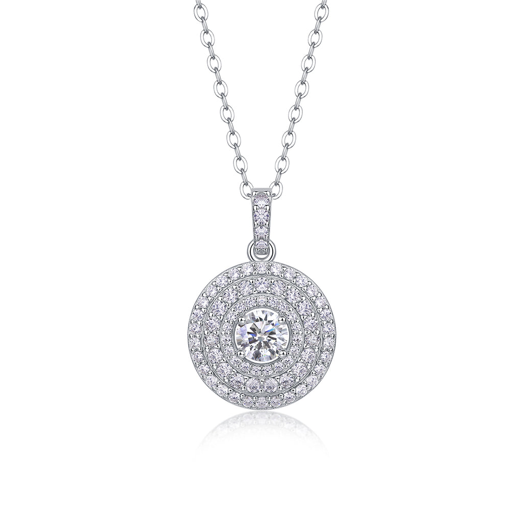 White Dune - A Fashionable And Light Luxury Jewelry Pendant Necklace Set With Top-quality Moissanite, S925 Silver Plated Platinum
