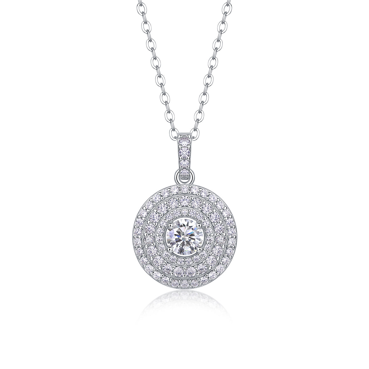 White Dune - A Fashionable And Light Luxury Jewelry Pendant Necklace Set With Top-quality Moissanite, S925 Silver Plated Platinum