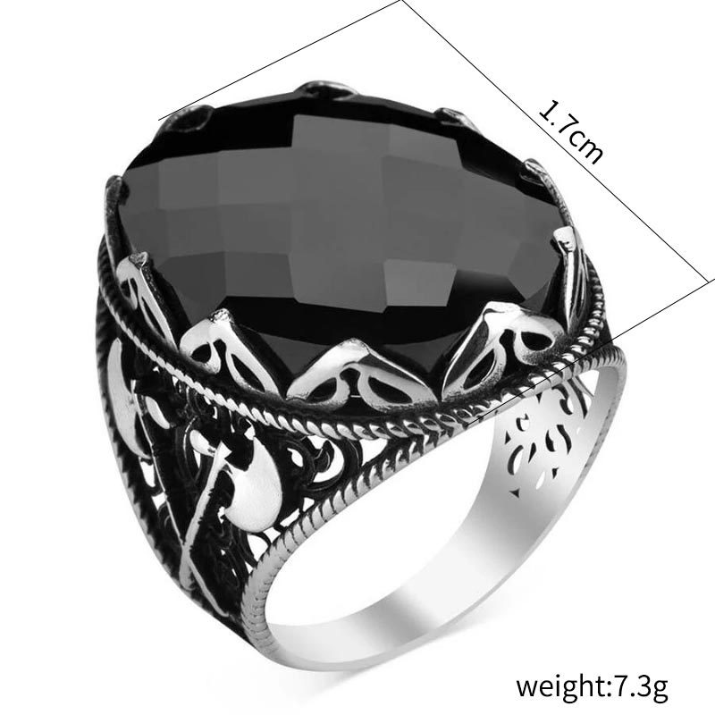 Black Flat Zircon Ring