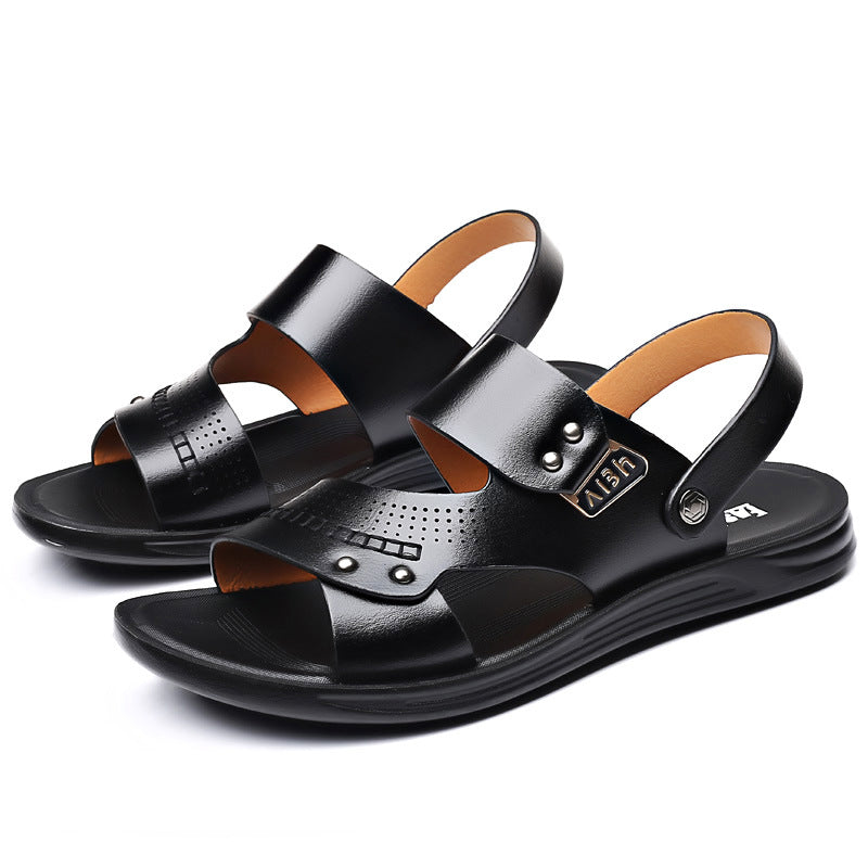 Leather Wear-resisting Non-slip Slippers