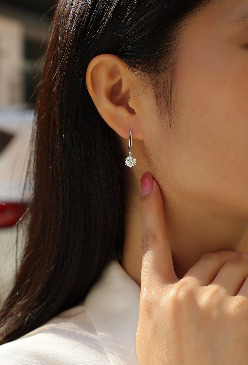 Jumping Wind - Earrings Set With 1-carat Top-quality Moissanite S925 Silver And Platinum-plated Stud Earrings, A Fashionable And Trendy Accessory That Can Be Tested With A Diamond Pen