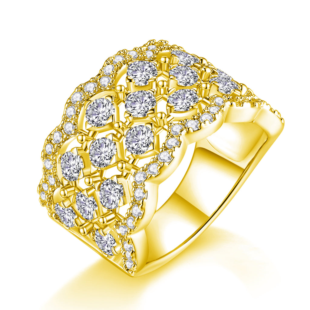 Lace Snowflake - Set With Top-quality Moissanite S925 Silver And Platinum-plated Diamond Wedding Ring. The Ring Can Be Tested With A Diamond Pen In Yellow Gold And Rose Gold