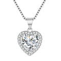 2023 New White Diamond Imitation Moissanite Heart Pendant Necklace Fashion Collarbone Necklace For Girlfriend Jewellery Gift