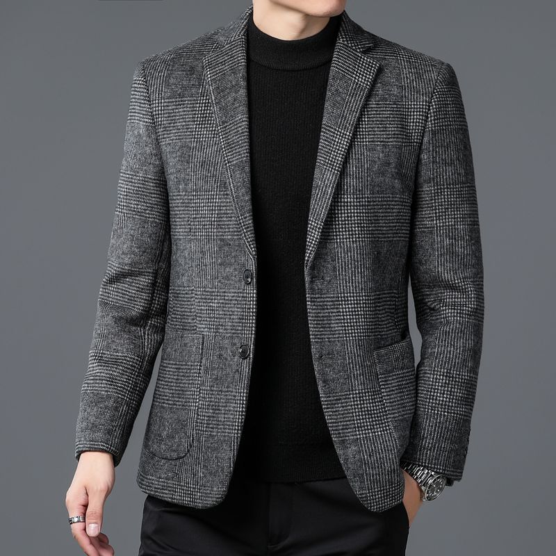 Business Men's Wool Casual Striped Suit Jacket