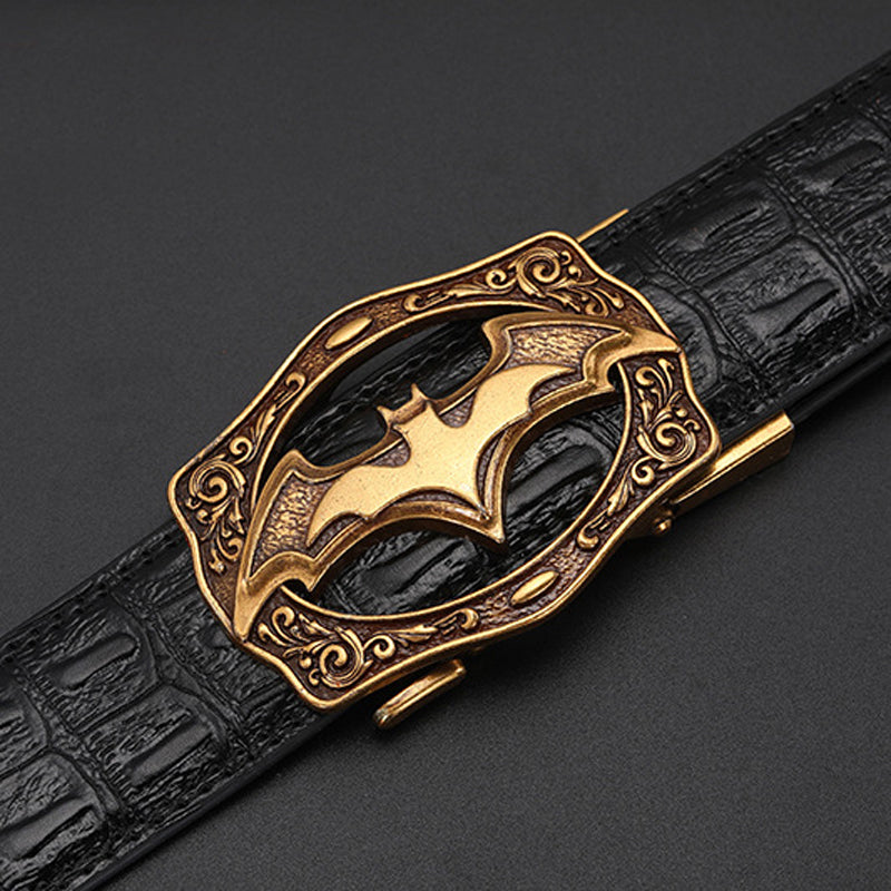 Men's automatic buckle leather belt