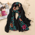 Embroidered cotton scarf