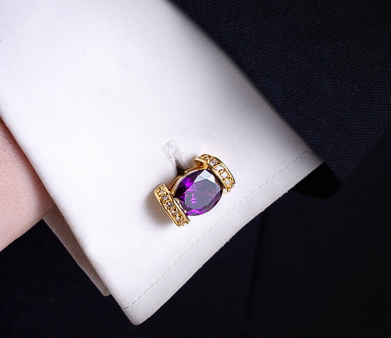 Men’s Purple Copper Cufflinks – Diamond Sadaf Canada