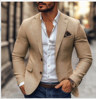 Casual Printed Double-button Suit Jacket
