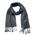 M Grey Textured Minimalist Tone-on-tone Jacquard Scarf ,