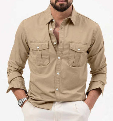 Mens Casual Long-sleeve Shirt Top