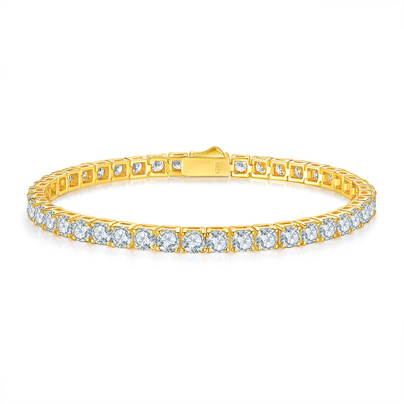 Unparalleled - Set With Top-quality Moissanite, Fashionable And Light Luxury Jewelry Silver Bracelet S925, Silver-plated Platinum