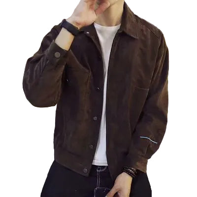 Jackets Men Single Breasted Pockets Leisure Slim Solid Simple