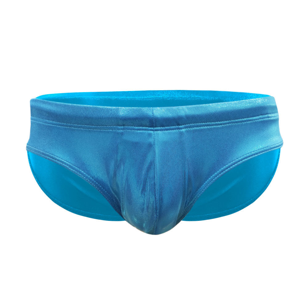 Faux Leather Sequin Skinny Swim Briefs